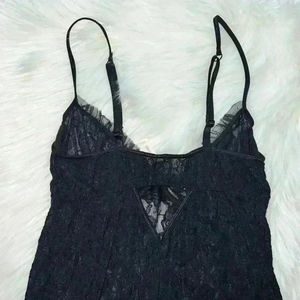 Inner Secrets Lingerie Y2K Gothic Lace Babydoll Ruffle Hem Medium - Picture 9 of 9